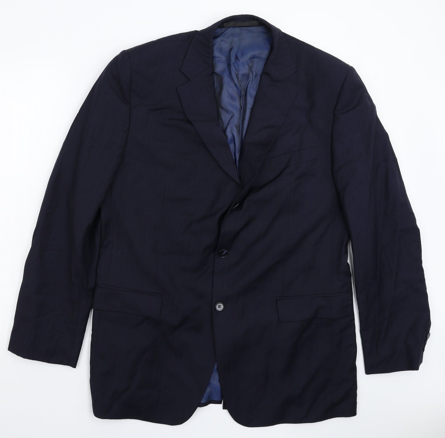 Marks and Spencer Mens Blue Striped  Jacket Suit Jacket Size 44