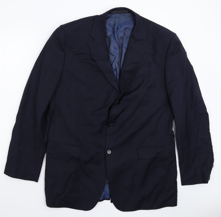 Marks and Spencer Mens Blue Striped  Jacket Suit Jacket Size 44
