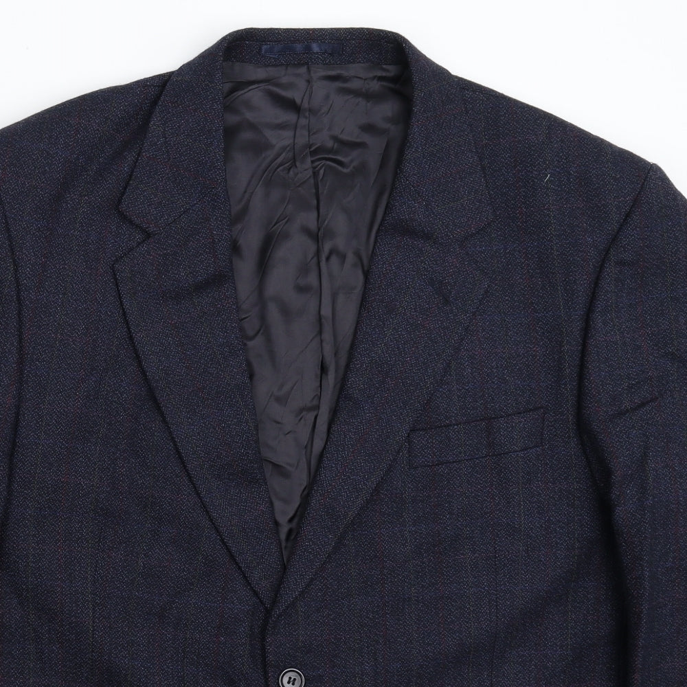 Brook Taverner Mens Blue Striped  Jacket Suit Jacket Size 44