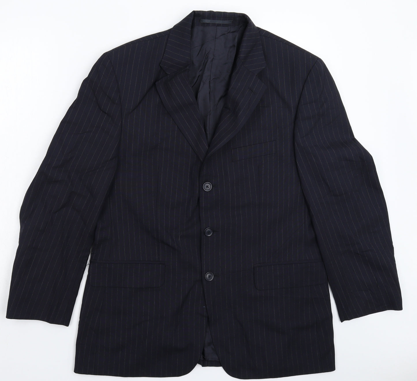 Austin Reed Mens Blue Striped  Jacket Suit Jacket Size 40