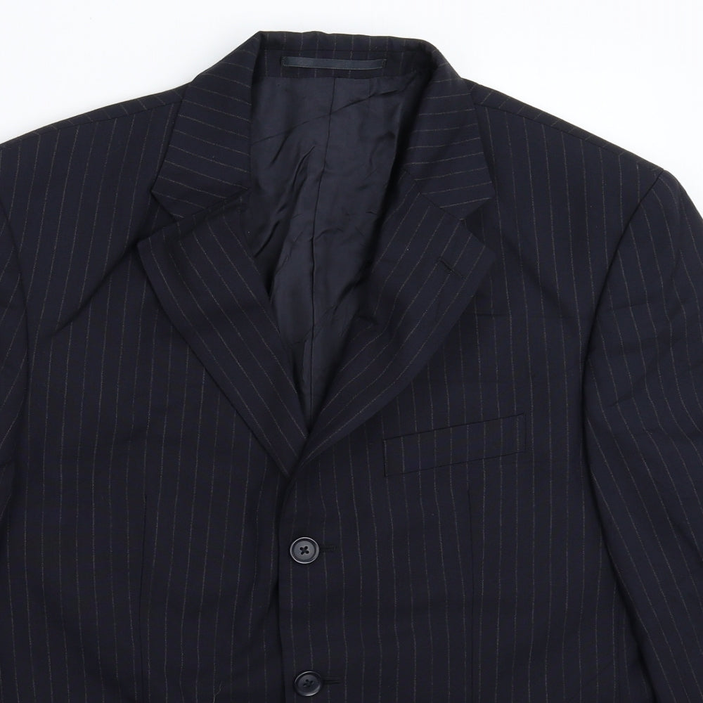 Austin Reed Mens Blue Striped  Jacket Suit Jacket Size 40