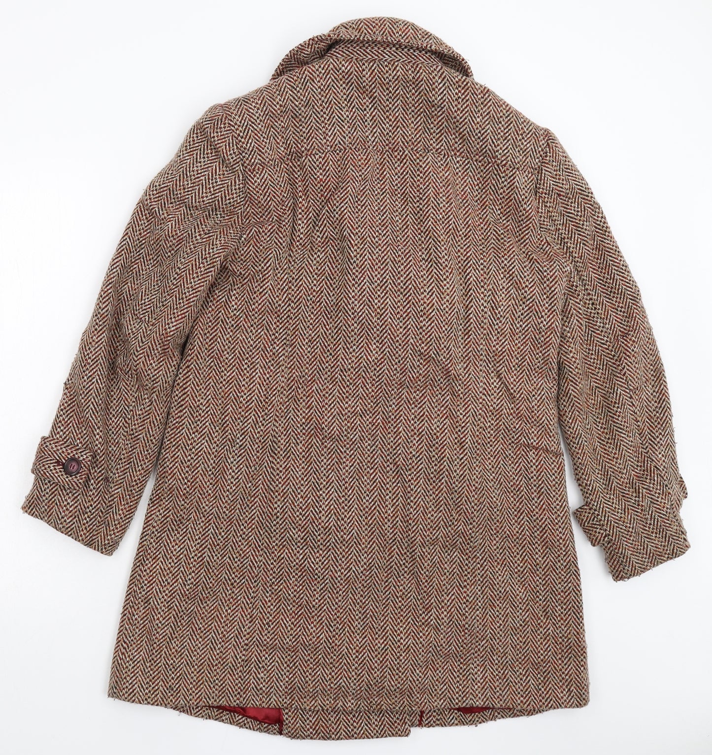 Per Una Womens Beige Herringbone  Pea Coat Coat Size 14