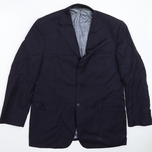 Marks and Spencer Mens Blue Striped  Jacket Suit Jacket Size 42