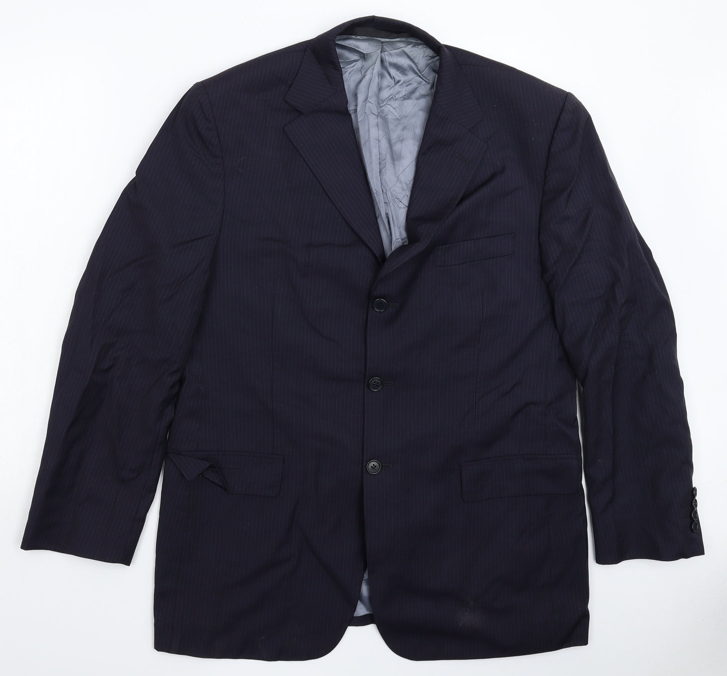 Marks and Spencer Mens Blue Striped  Jacket Suit Jacket Size 42