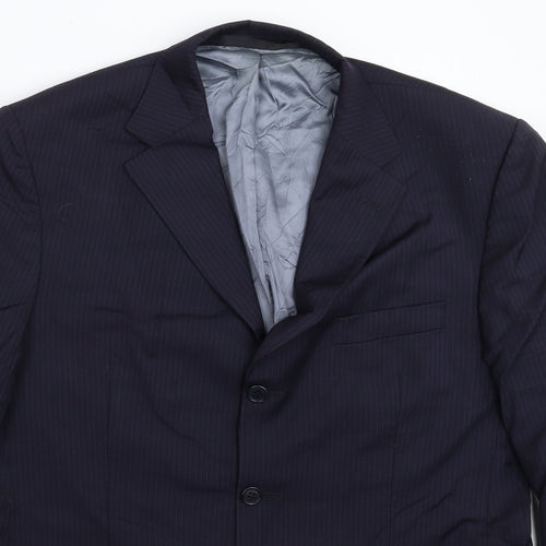 Marks and Spencer Mens Blue Striped  Jacket Suit Jacket Size 42
