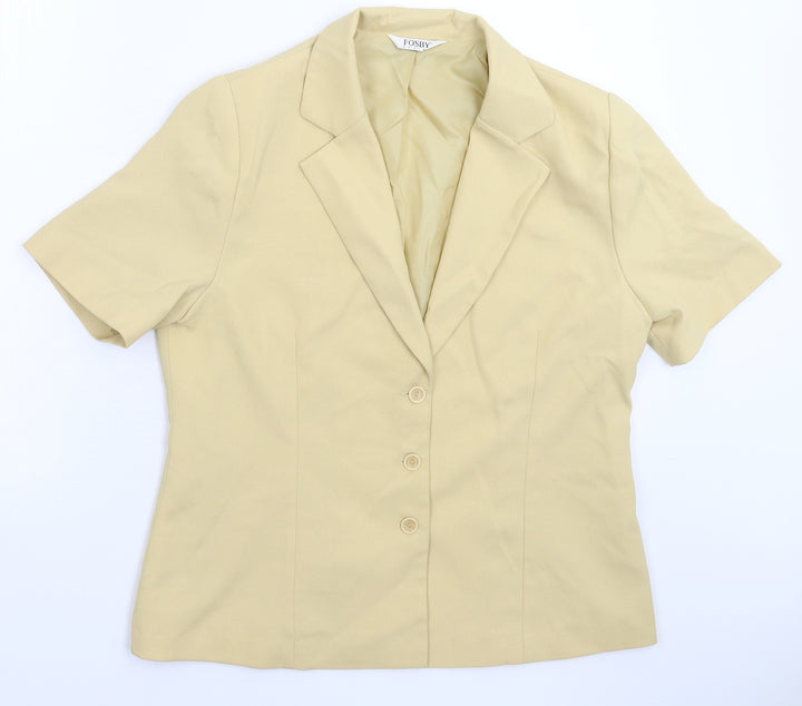 Fosby Womens Beige Jacket Suit Jacket Size 16