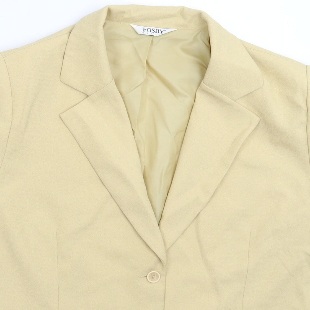 Fosby Womens Beige   Jacket Suit Jacket Size 16