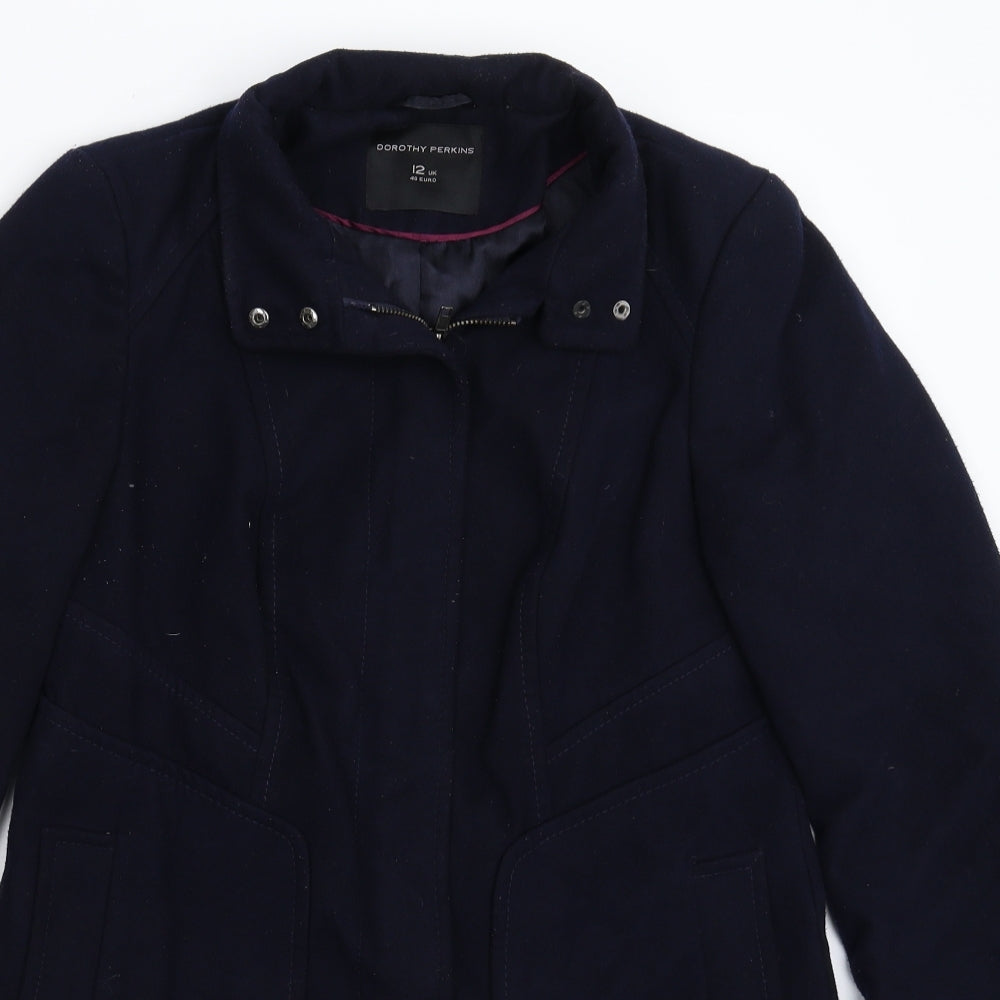 Dorothy Perkins Womens Blue   Pea Coat Coat Size 12