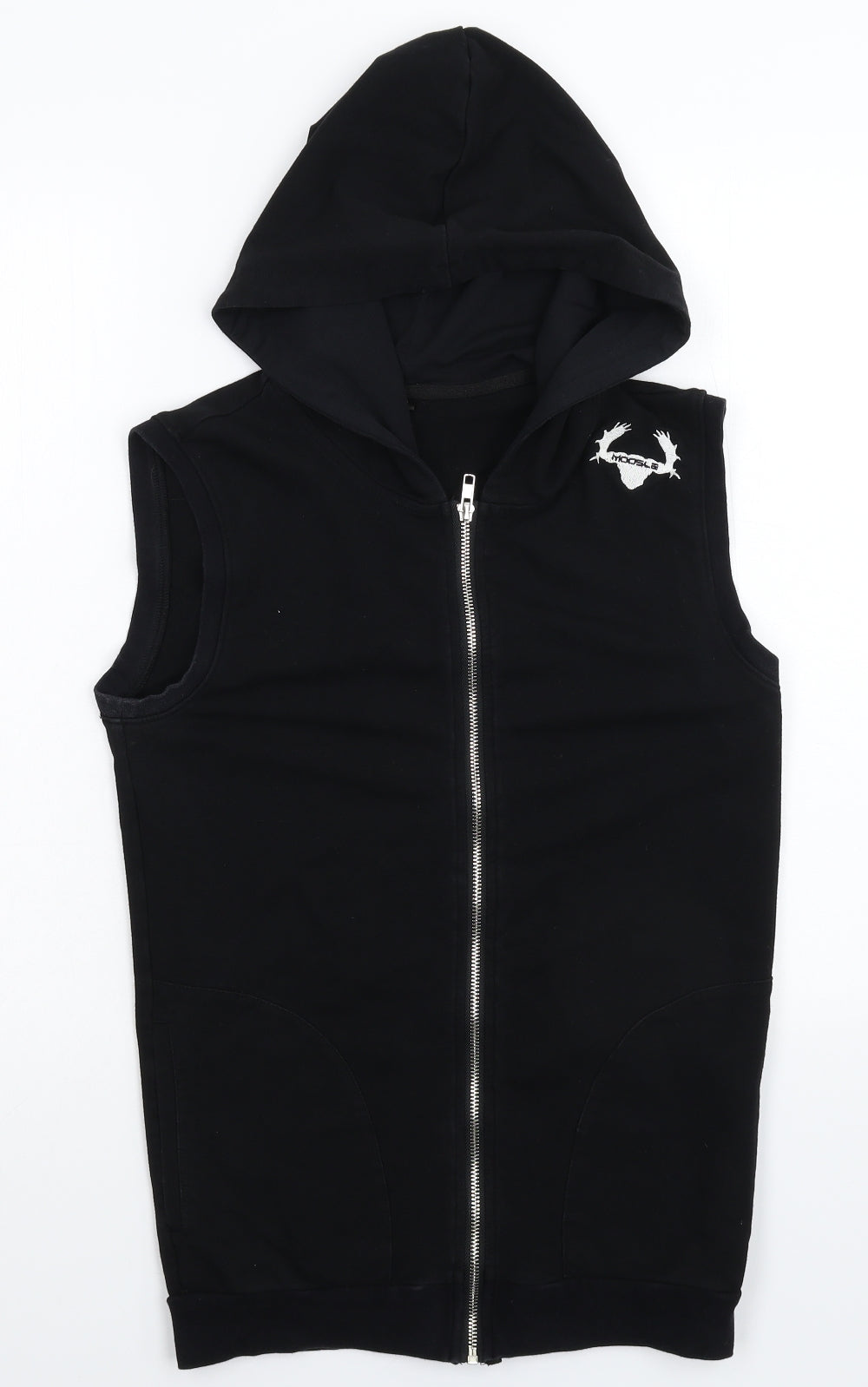Moosle Mens Black   Full Zip Hoodie Size S