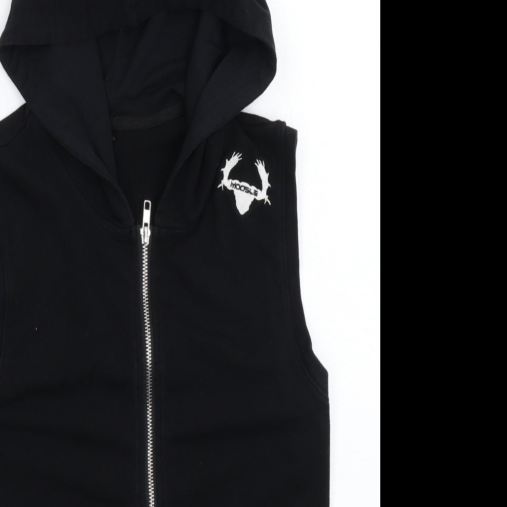 Moosle Mens Black   Full Zip Hoodie Size S