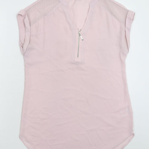 F&F Womens Pink  Satin Basic Blouse Size 10