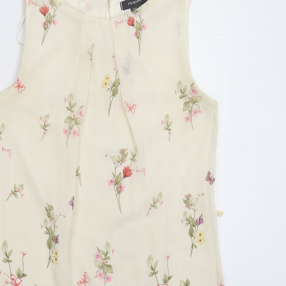 Primark Womens Beige Floral  Mini  Size 10