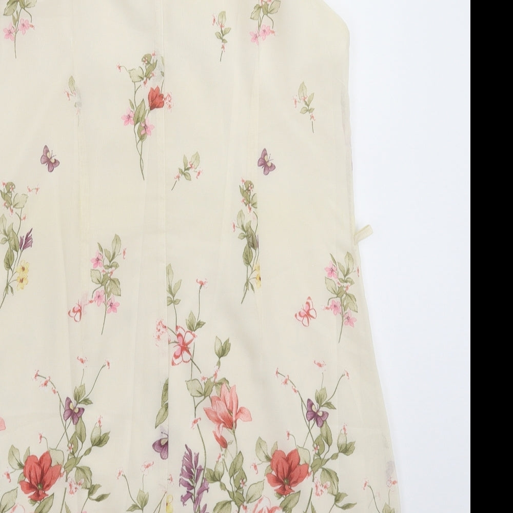 Primark Womens Beige Floral  Mini  Size 10