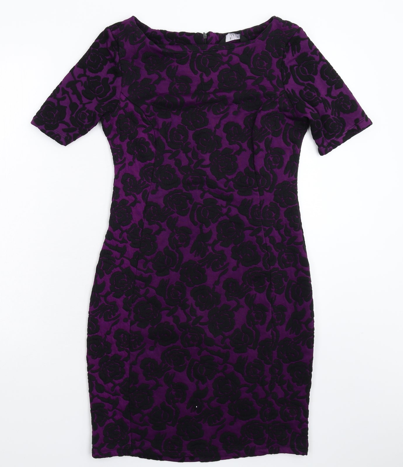 K&D London Womens Purple Floral  Bodycon  Size 10