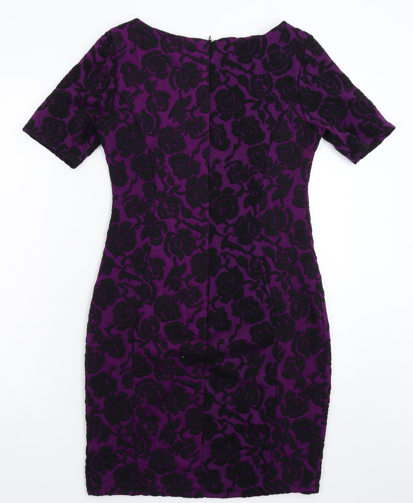 K&D London Womens Purple Floral  Bodycon  Size 10