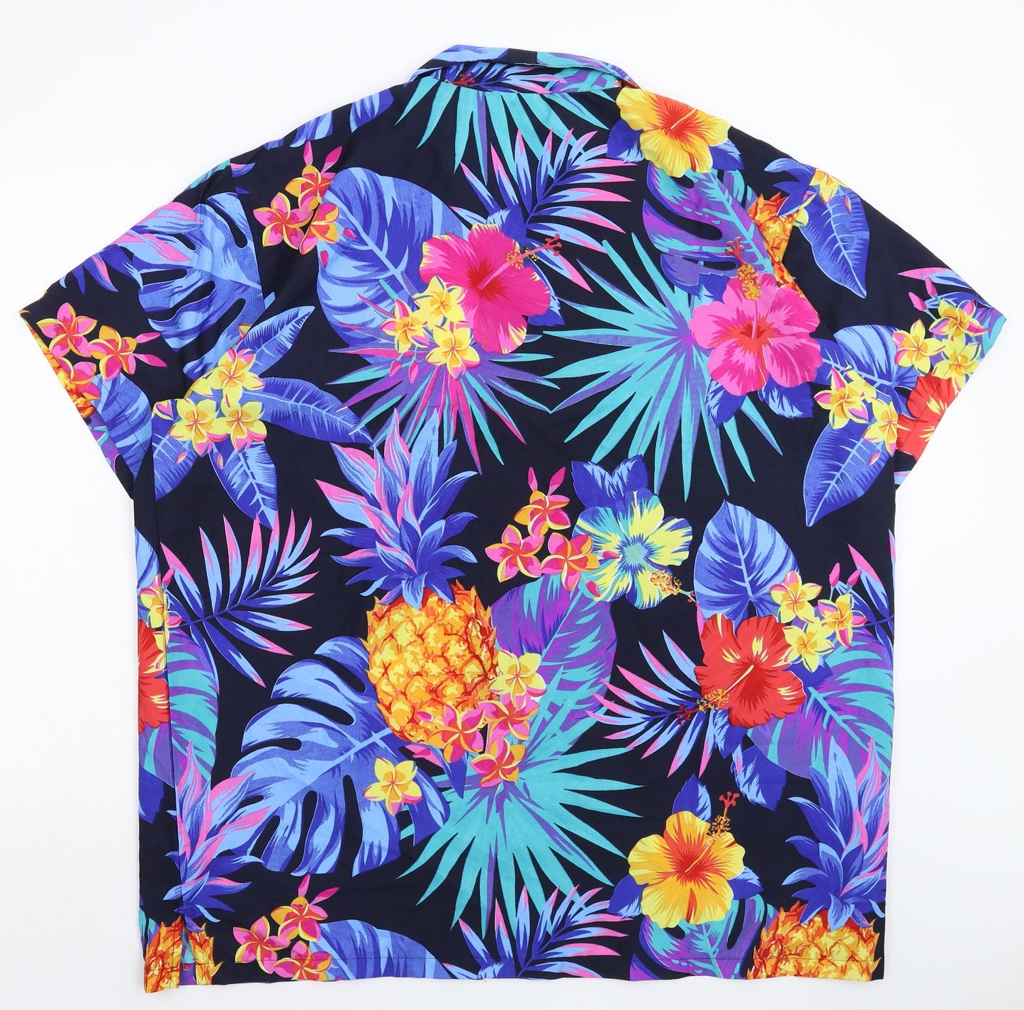 King Kameha Mens Multicoloured Floral   Button-Up Size 2XL