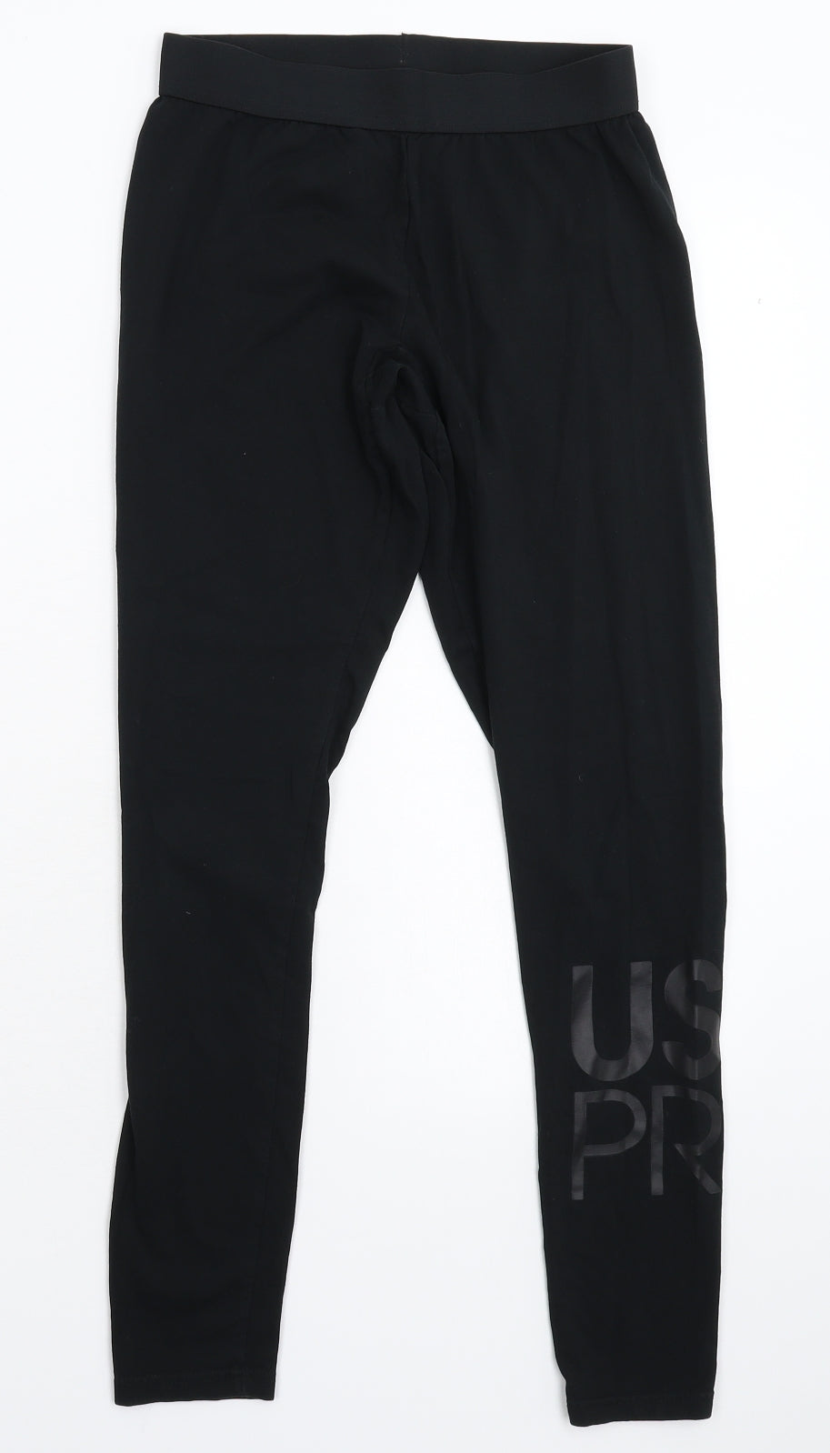 USA Pro Womens Black   Compression Leggings Size 10 L27 in