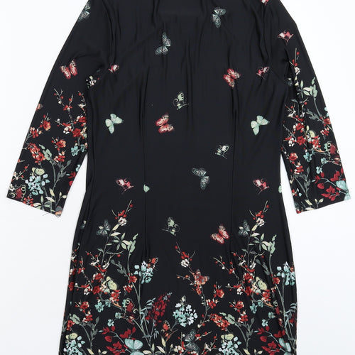 F&F Womens Black Floral  Mini  Size 10