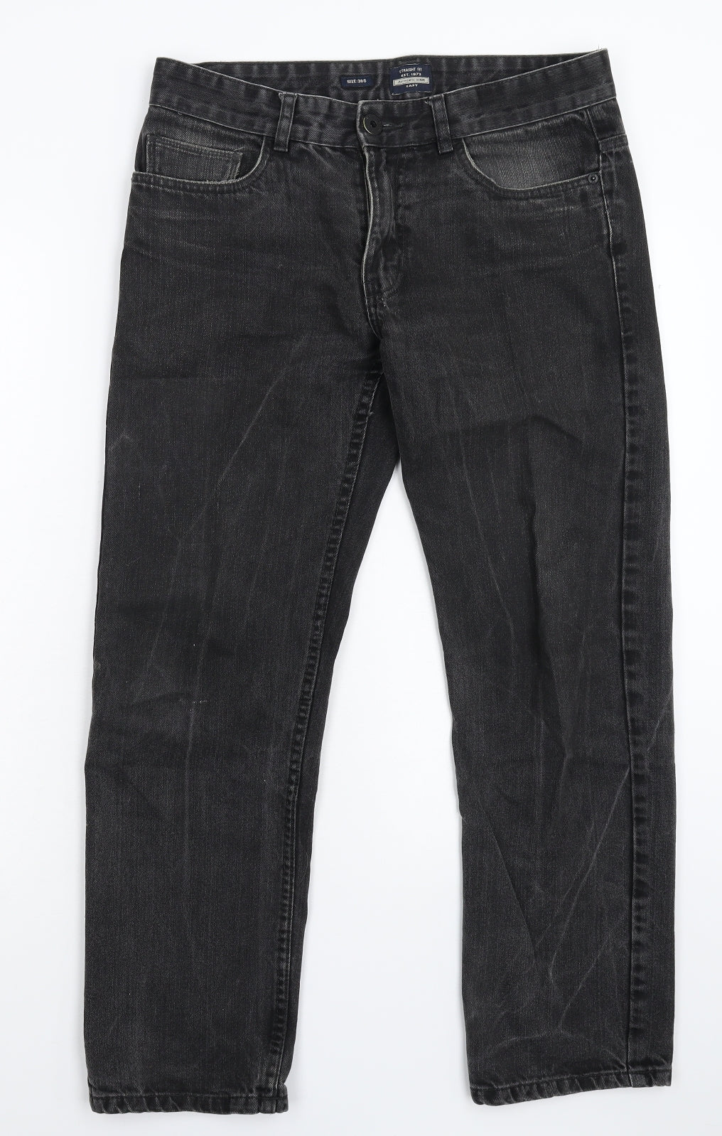 Easy Mens Black  Denim Straight Jeans Size 30 L27 in