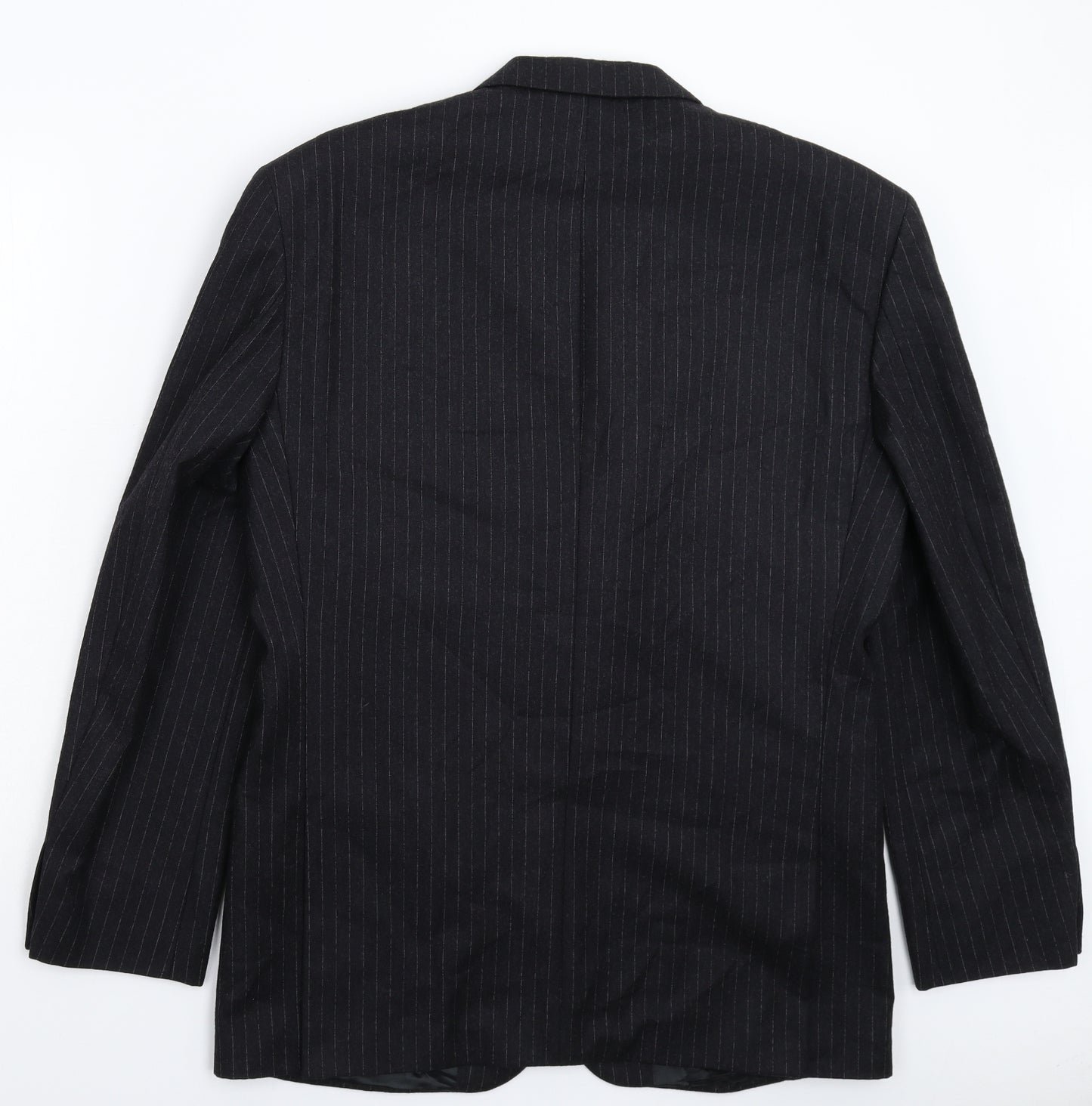 Mario Dessutti Mens Black Striped  Jacket Suit Jacket Size 42