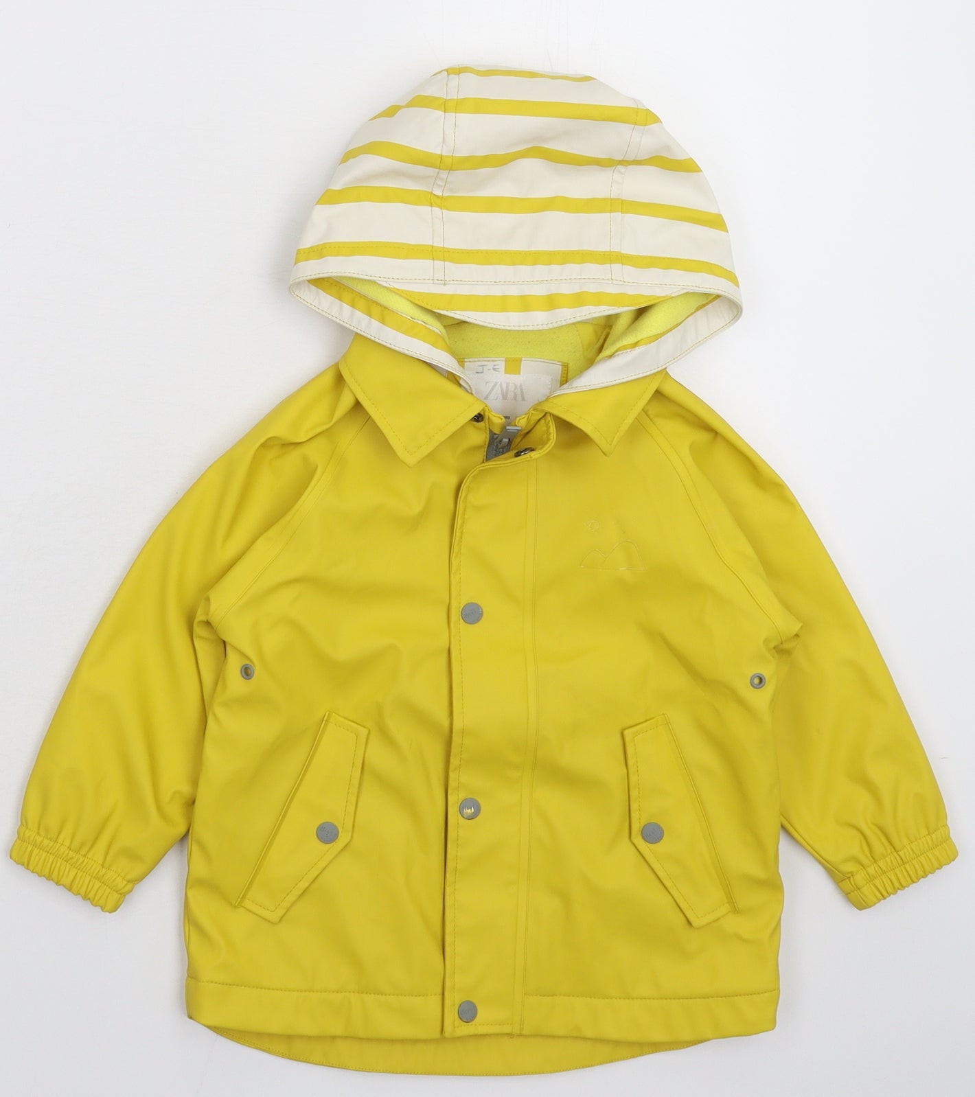 Zara Boys Yellow Striped  Rain Coat Coat Size 2-3 Years