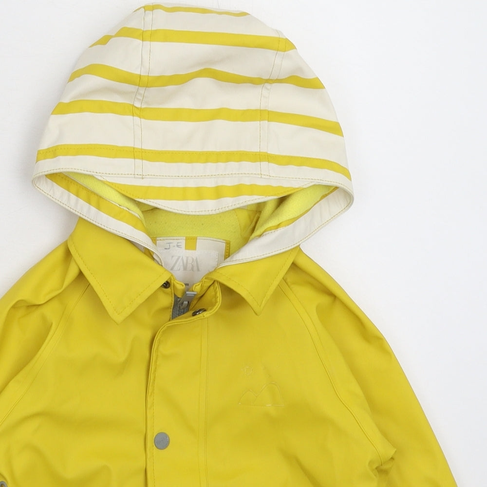 Zara Boys Yellow Striped  Rain Coat Coat Size 2-3 Years