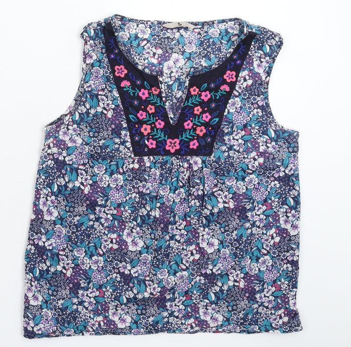 TU Womens Multicoloured Floral  Basic Tank Size 8