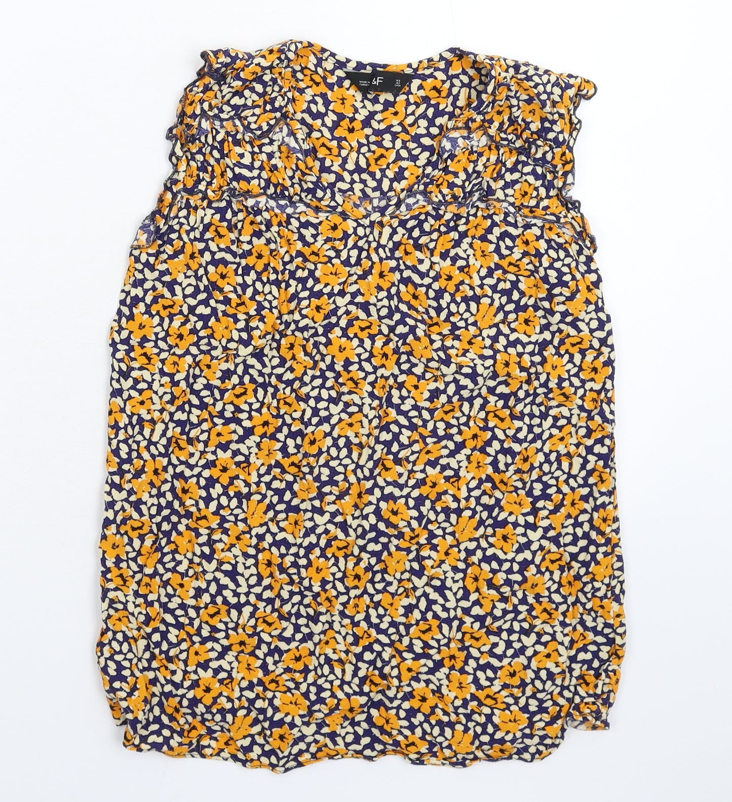 F&F Womens Multicoloured Floral  Basic Tank Size 6
