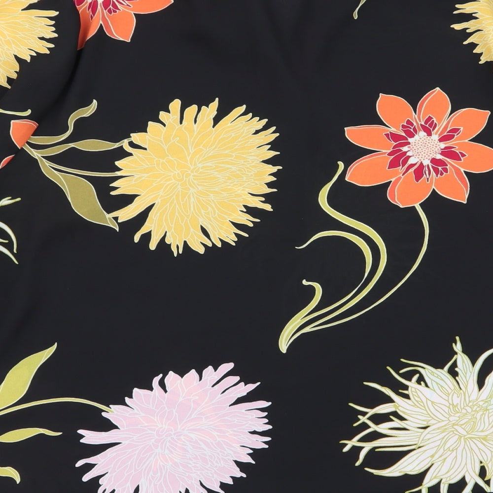 Soon Womens Black Floral  Basic Blouse Size 18