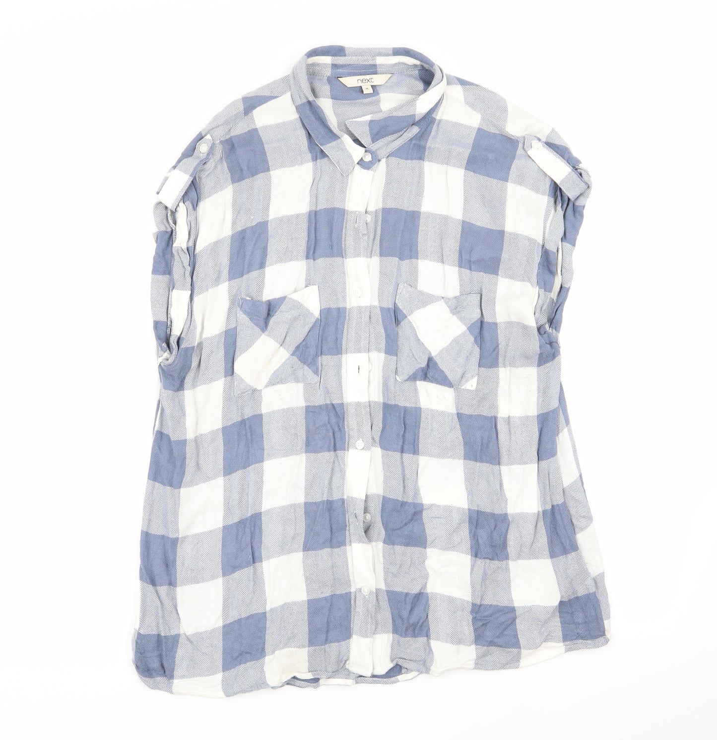 NEXT Womens Multicoloured Check  Basic Button-Up Size 14