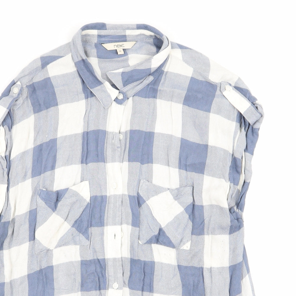 NEXT Womens Multicoloured Check  Basic Button-Up Size 14