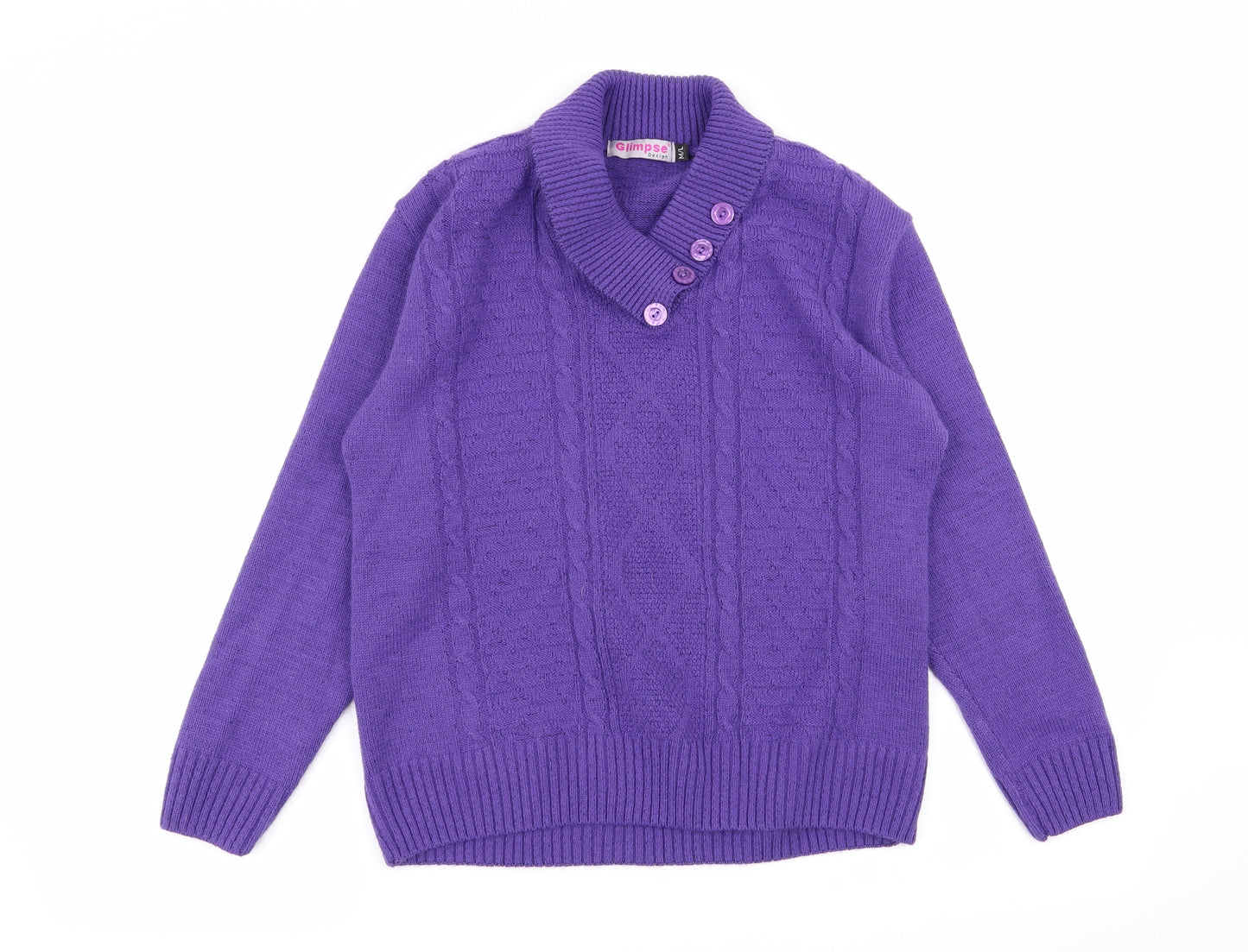 glimpse Womens Purple   Pullover Jumper Size M