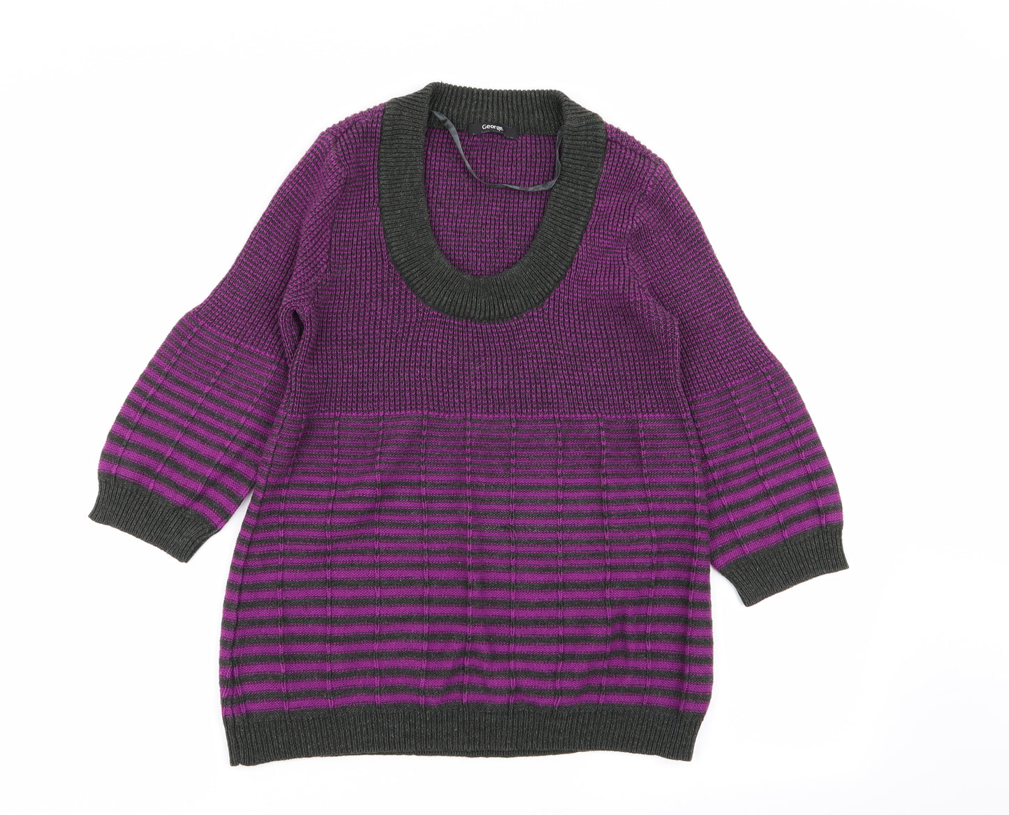 Asda George Womens Multicoloured Striped  Pullover Jumper Size 16