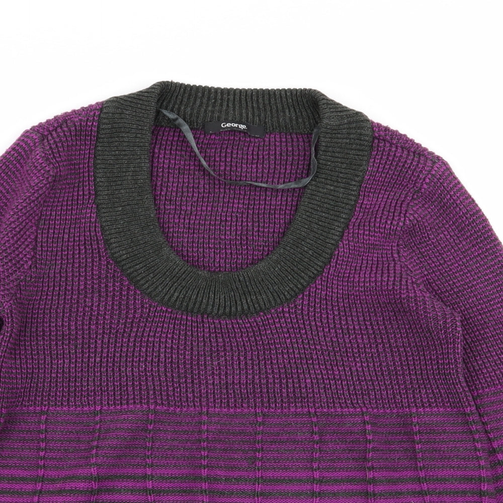 Asda George Womens Multicoloured Striped  Pullover Jumper Size 16