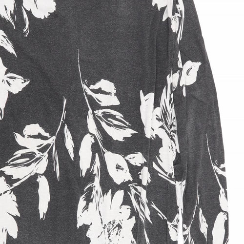 Boohoo Womens Grey Floral  A-Line  Size 14