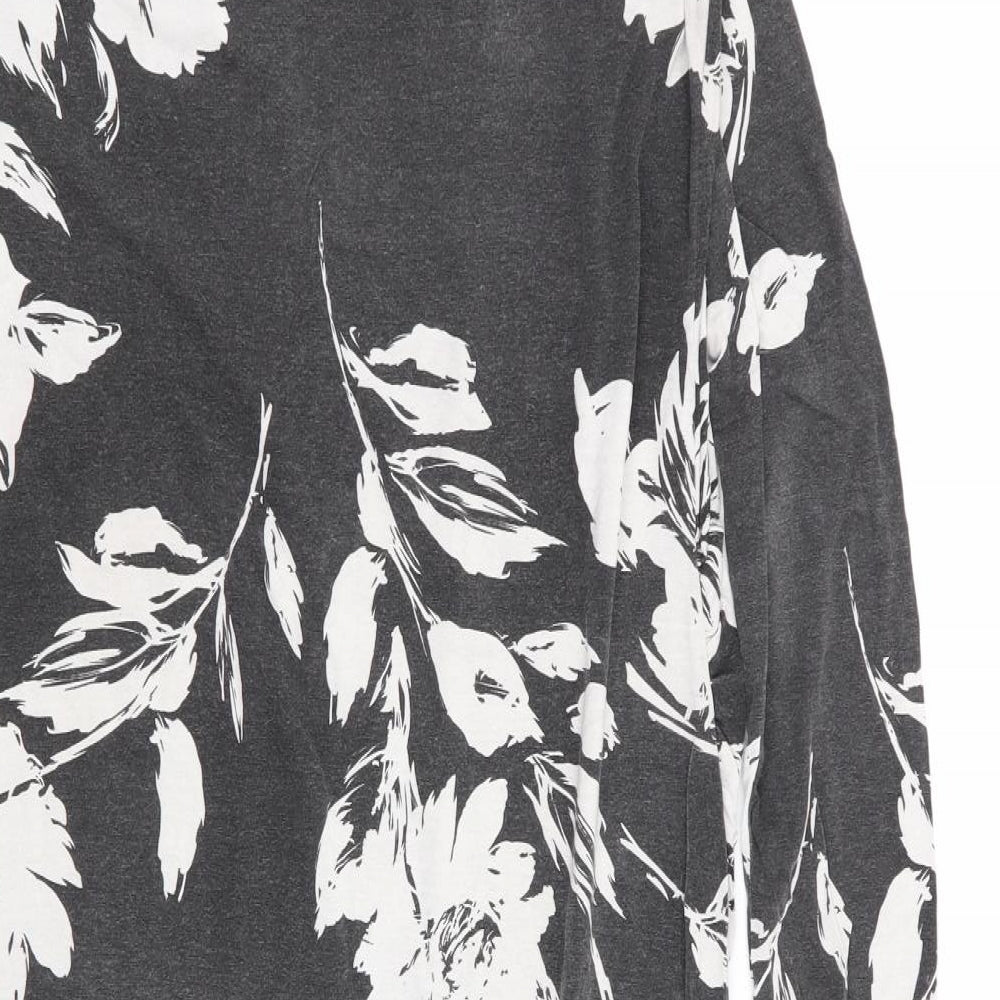 Boohoo Womens Grey Floral  A-Line  Size 14