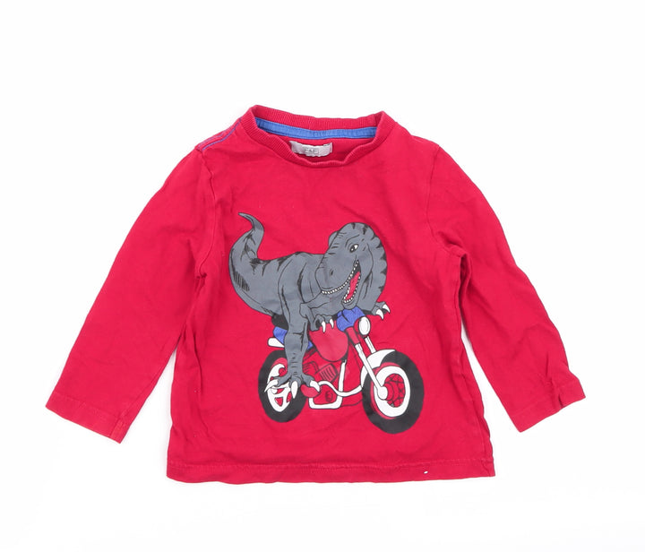 F&F Boys Red Solid  Babydoll Pyjama Top Size 18-24 Months