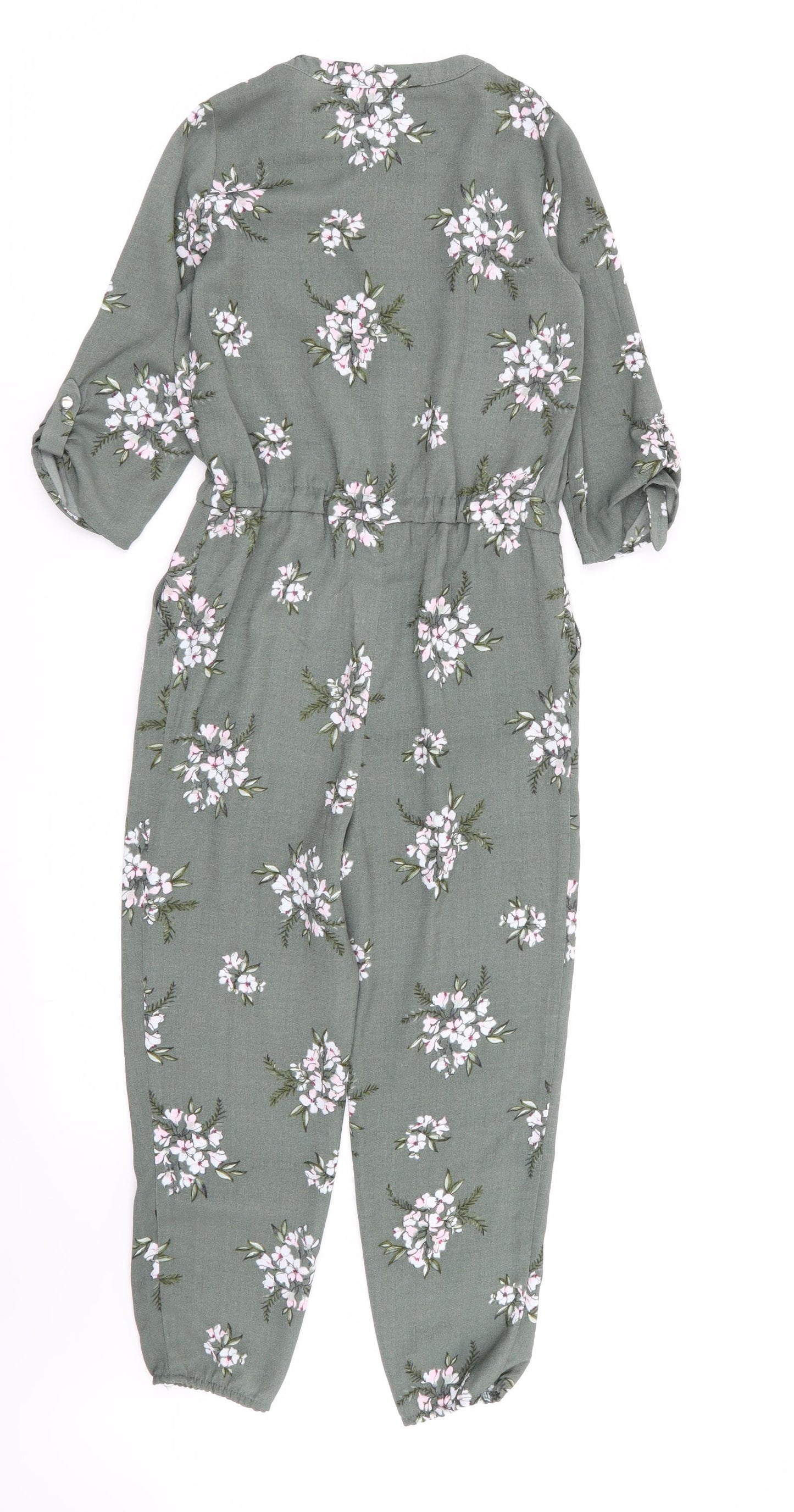 NEXT Girls Green Floral  Jumpsuit One-Piece Size 8 Years