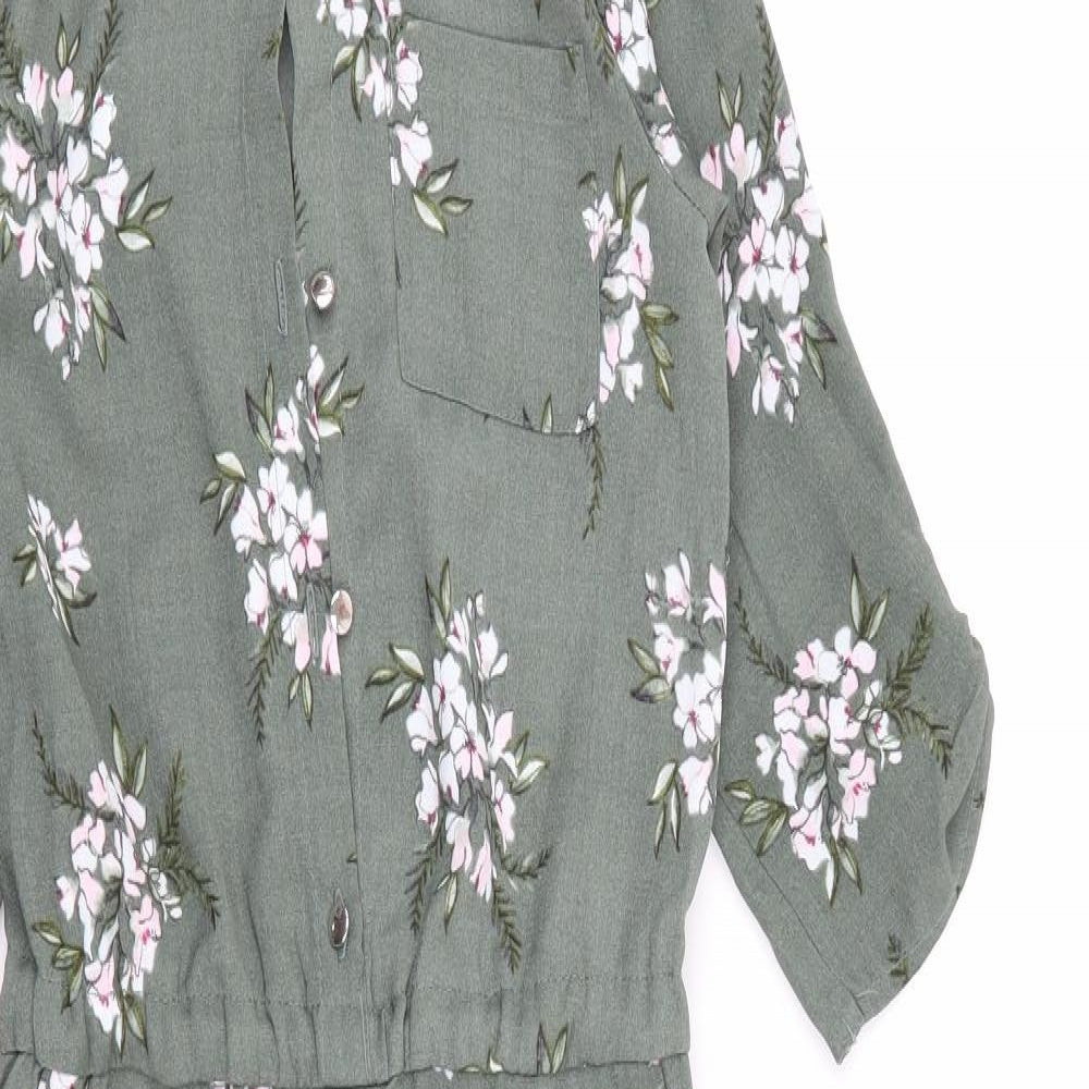 NEXT Girls Green Floral  Jumpsuit One-Piece Size 8 Years