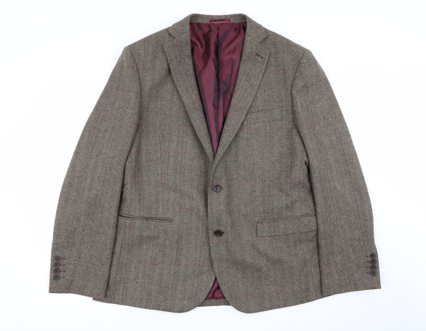 TU Mens Green Geometric  Jacket Blazer Size 46