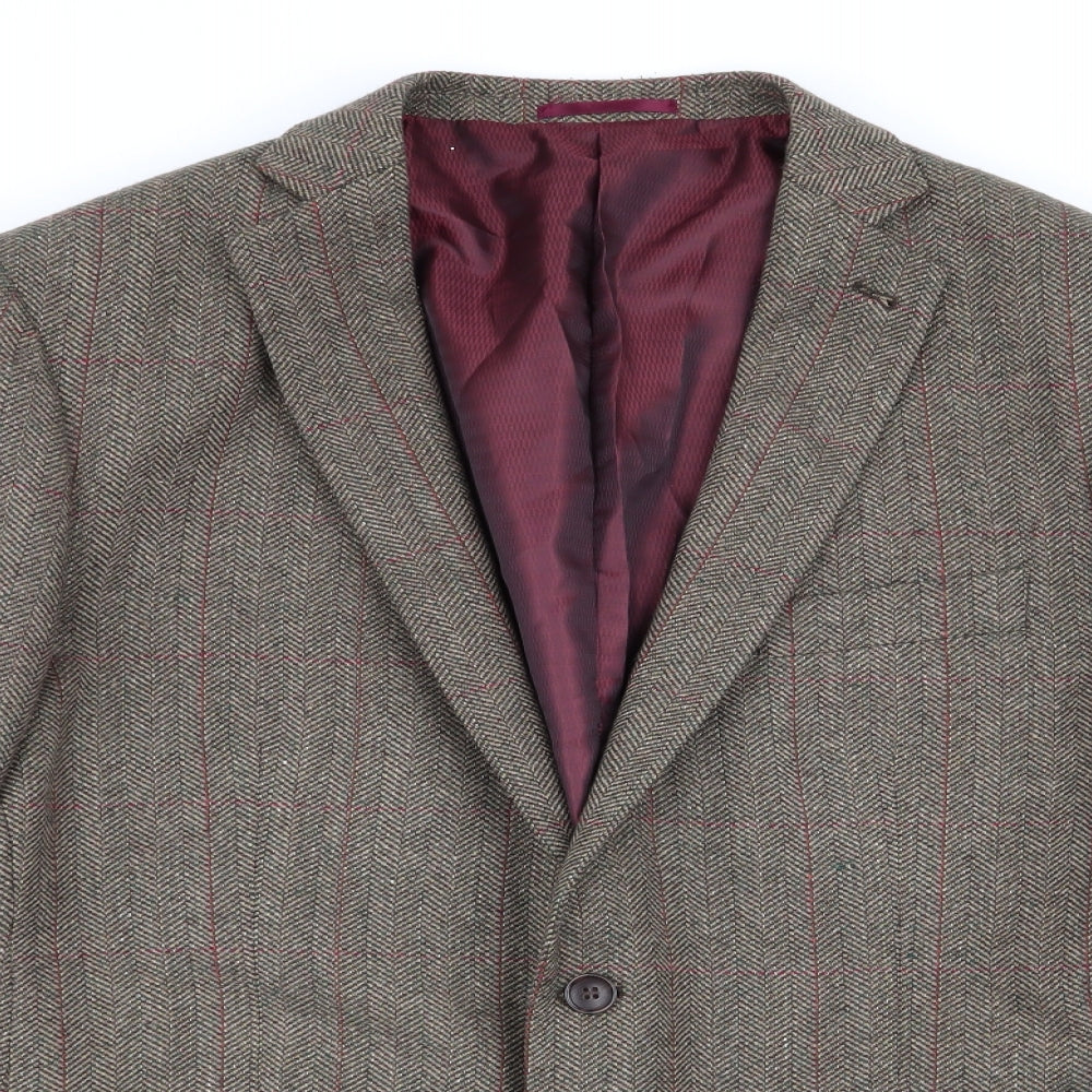 TU Mens Green Geometric  Jacket Blazer Size 46
