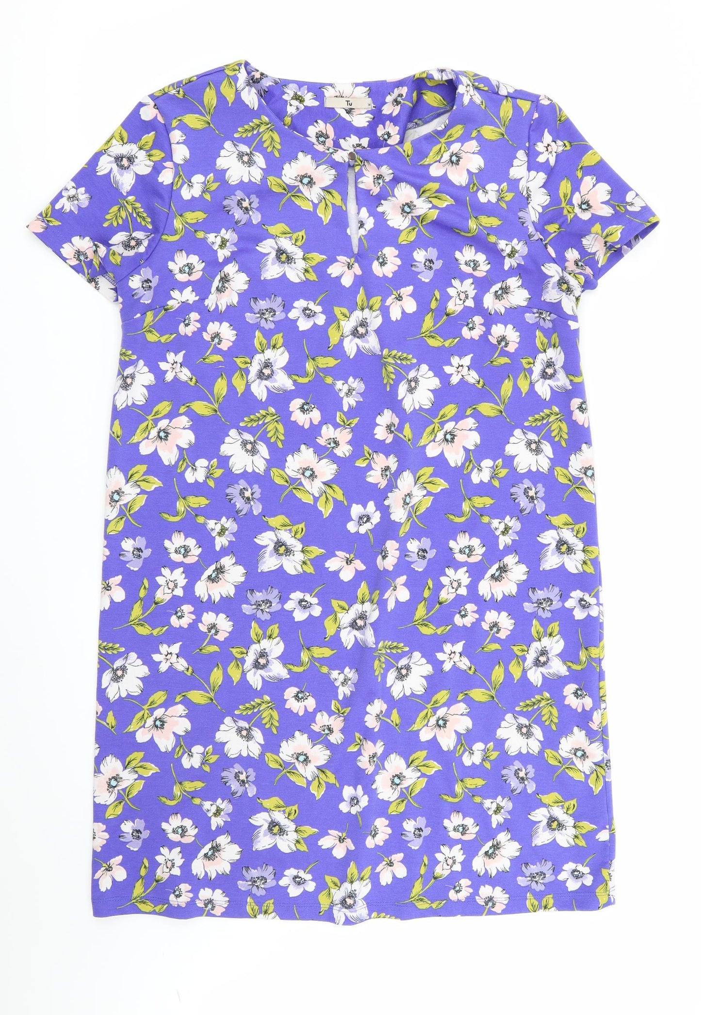 TU Womens Blue Floral  A-Line  Size 14
