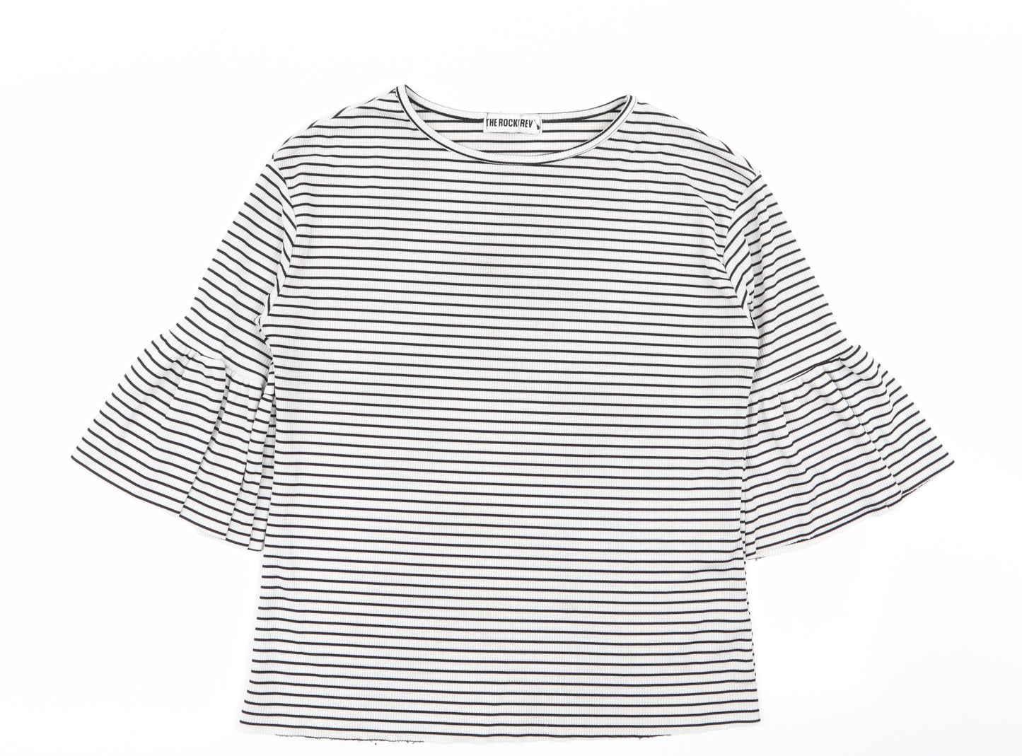 rock n rev Womens Multicoloured Striped  Basic T-Shirt Size 12