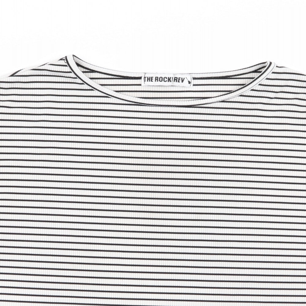 rock n rev Womens Multicoloured Striped  Basic T-Shirt Size 12