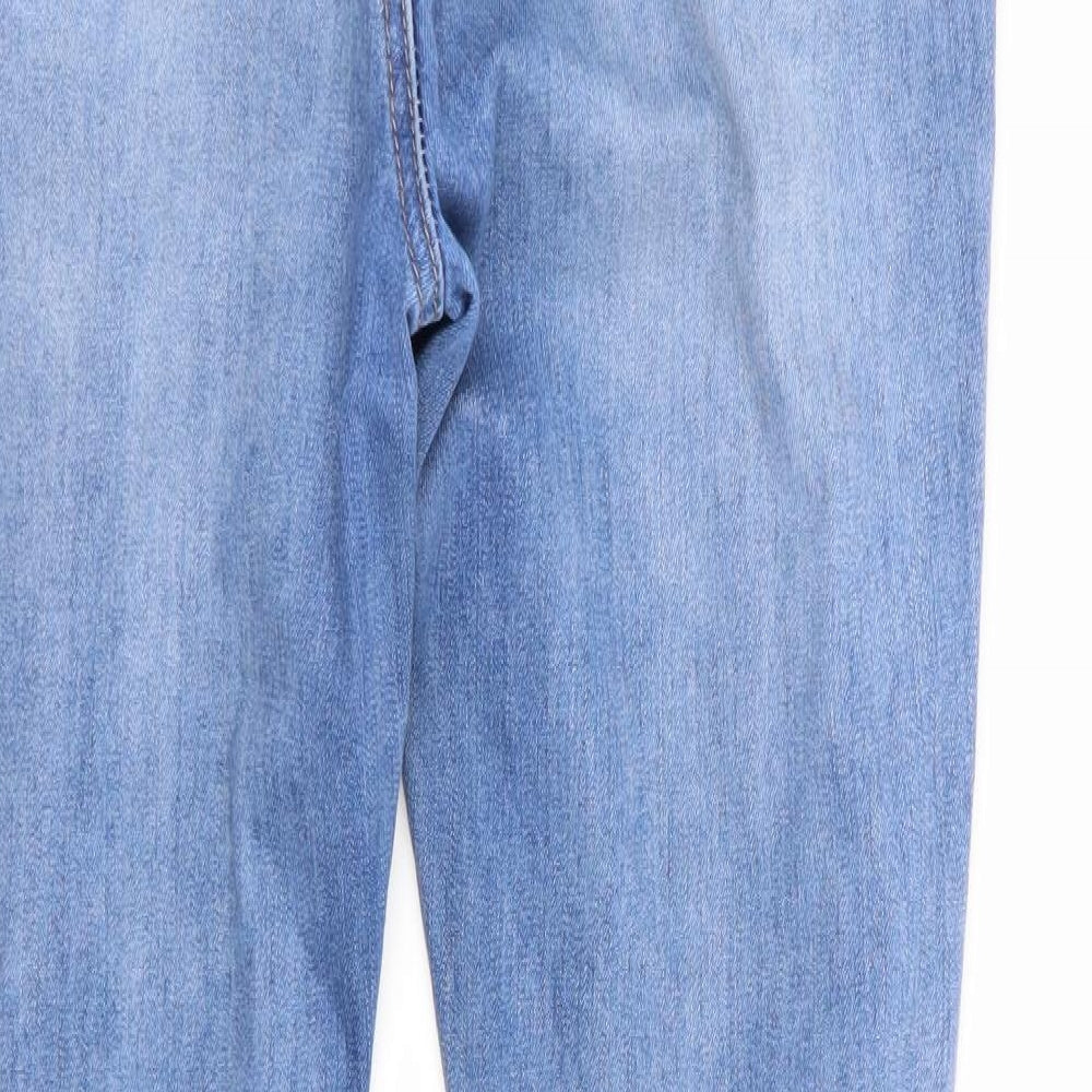 Missguided Womens Blue   Skinny Jeans Size 12 L28 in - RIPPED JEANS