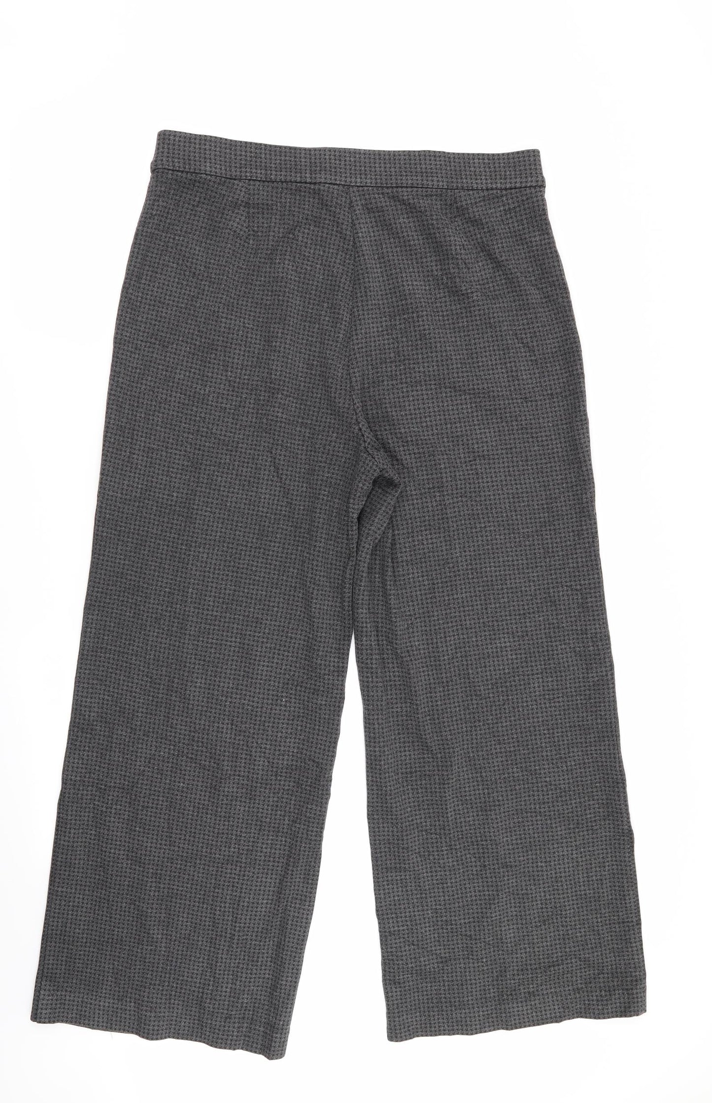 M&S Womens Grey Herringbone  Trousers  Size 16 L28 in - Stretch waistband