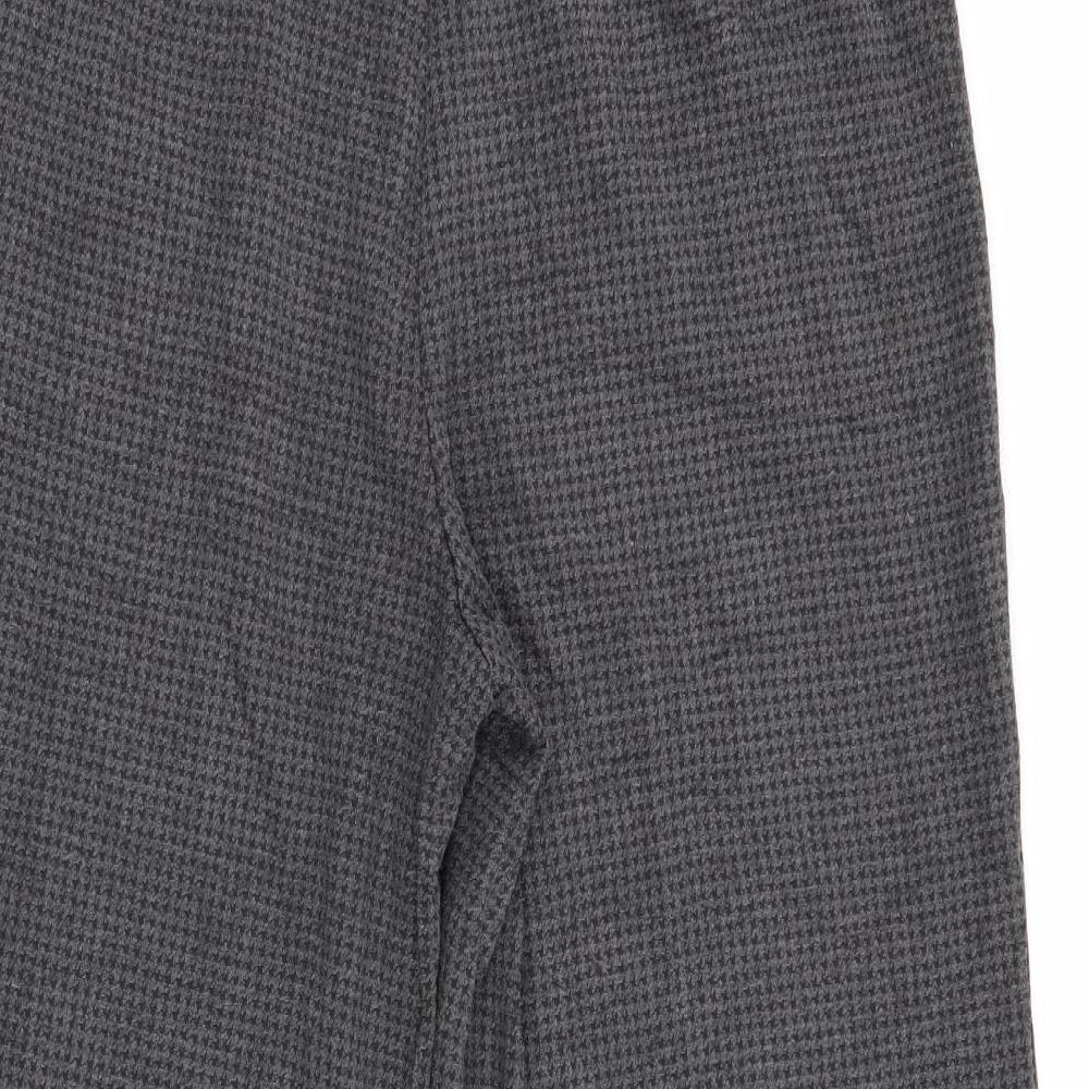 M&S Womens Grey Herringbone  Trousers  Size 16 L28 in - Stretch waistband