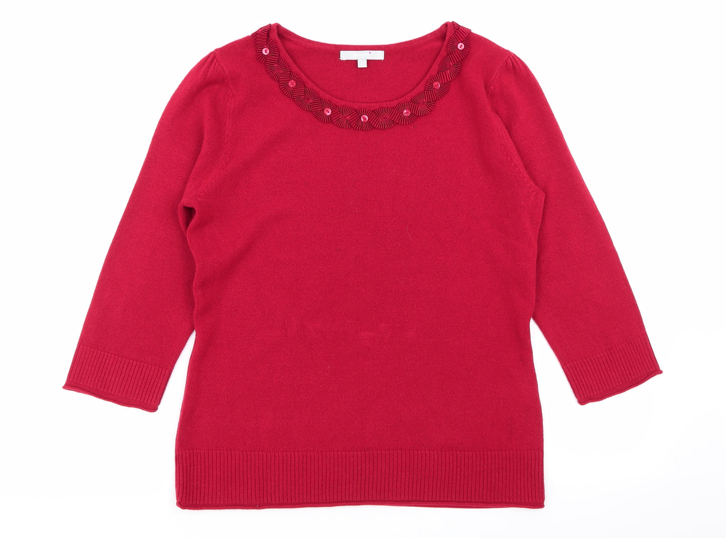 Per Una Womens Red   Pullover Jumper Size 12