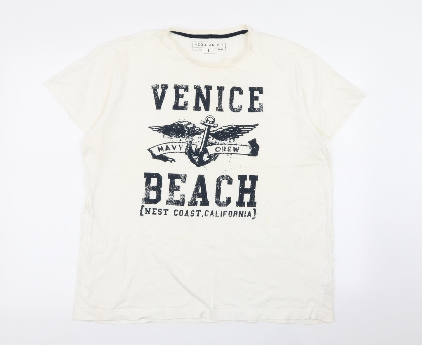 Cedar Wood State Mens White    T-Shirt Size L
