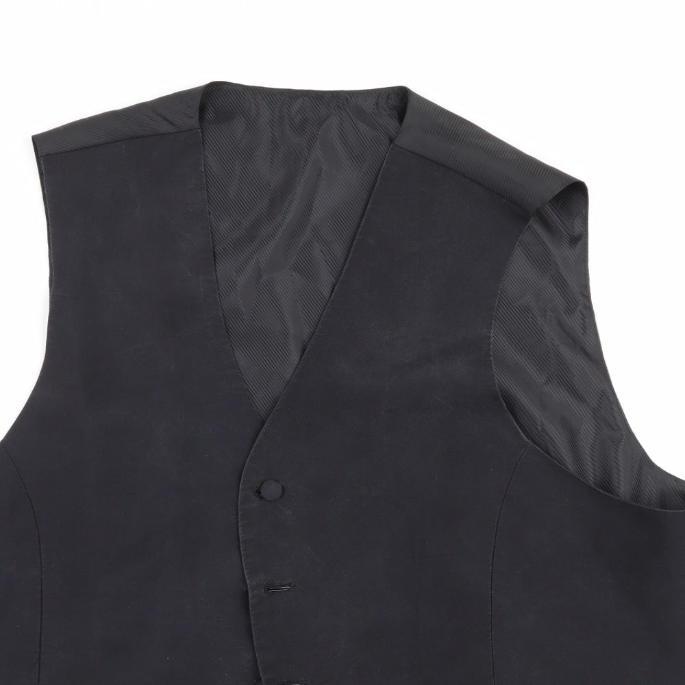NEXT Mens Black   Jacket Suit Waistcoat Size 46